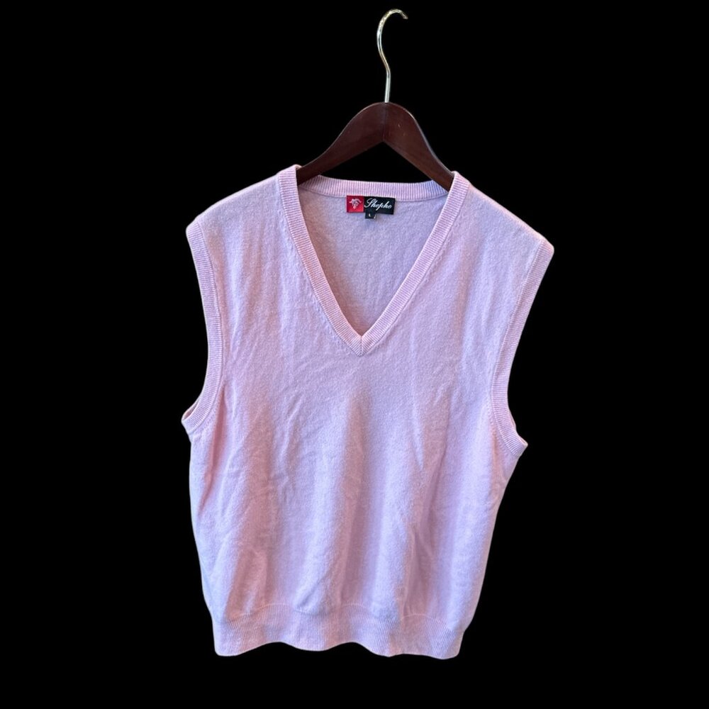 Men's Shephe 4 Ply Cashmere Light Pink Pullover Vest